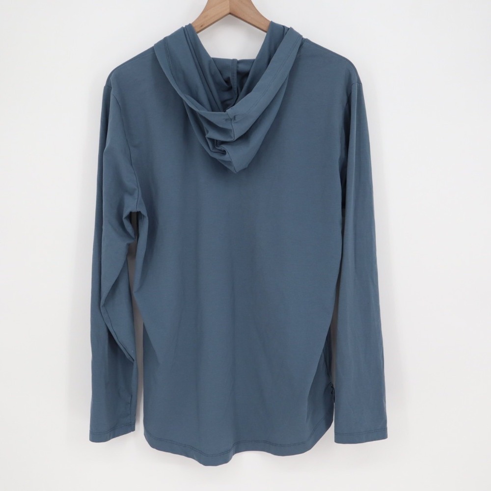 Cuts Curve Hem Hoodie Long Sleeve Blue Casual Athleisure Top Mens Size Unknown - Picture 4 of 5